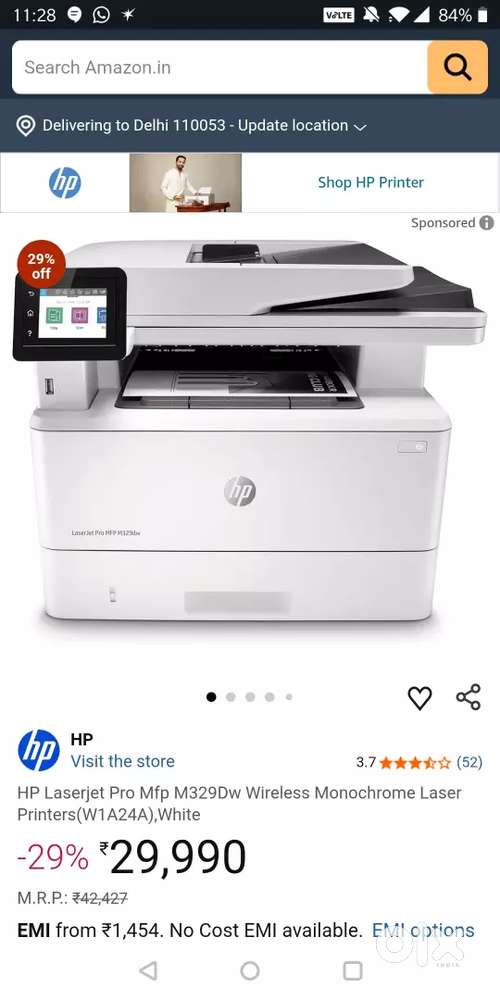 HP Laserjet Pro Mfp M329Dw Wireless Monochrome Laser Printer