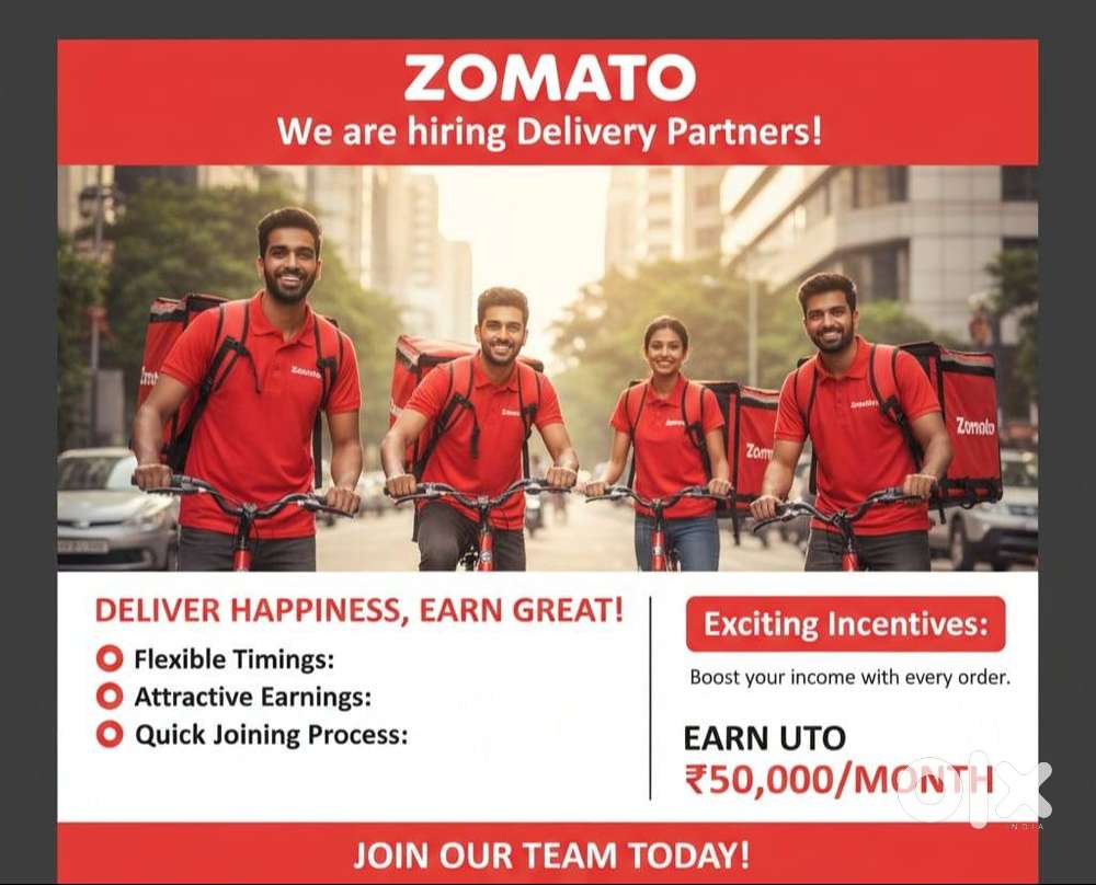 ZOMATO FOOD DELIVERY JOB FULL/PART TIME