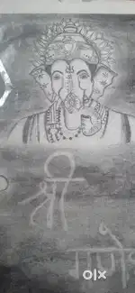 Shree Ganesh sketch on canvas