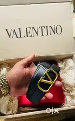 VALENTINO BELT - Vlogo Signature Calfskin Belt, SIZED 95