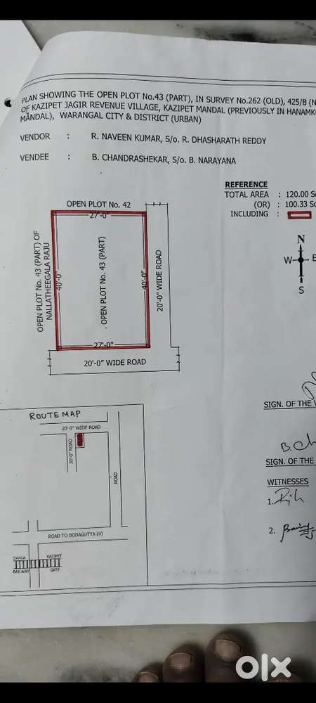 Plot for sale 120 yard both side road location at Dargha