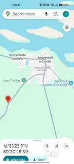 Main road side facing plot in Amaravati to satenapalli road