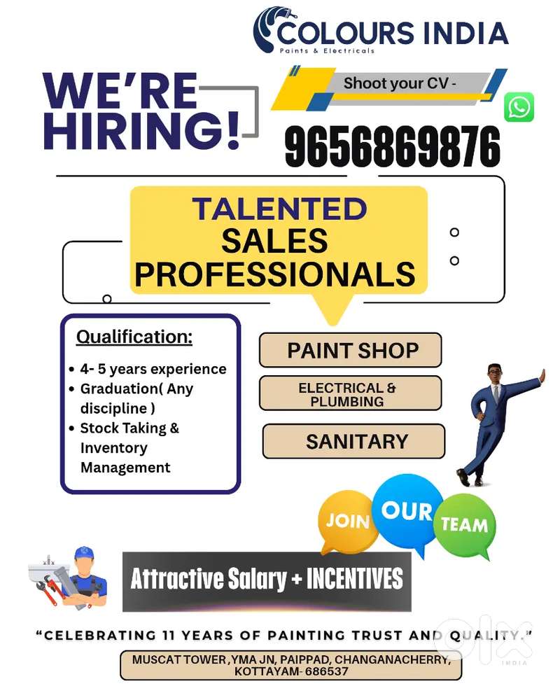 “Hiring Sales Staff – Paint, Electrical & Sanitary Store”
