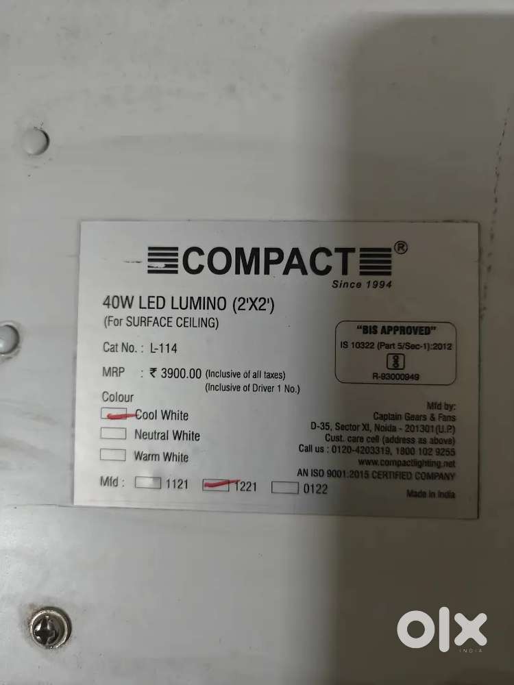 COMPACT 40w LED Lumino (2×2) for surface ceiling