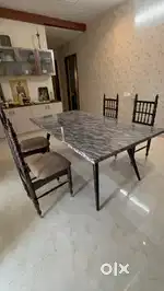 Dining Set - Granite Dining Table with 4 chairs