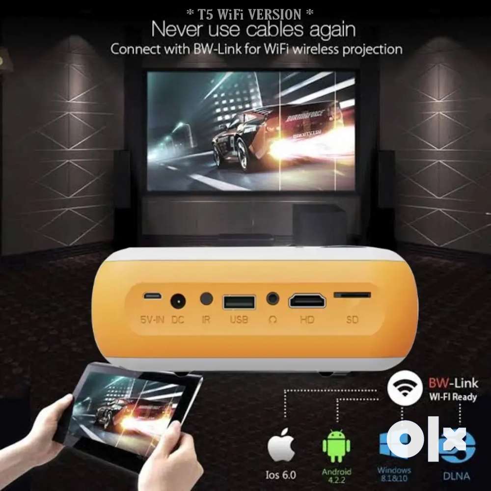 LOW PRICE BEST T5 WiFi SMART FULL HD VIDEO PROJECTOR HDMI USB SD AUX