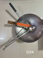 Iron Kadhai with cooking utensils - Best Quality and condition
