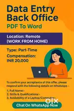 Remote Data Entry – WFH  Flexible hours – Work anytime, no fixed sched