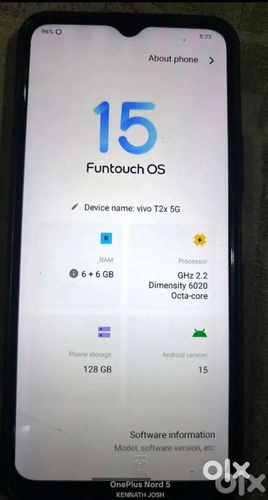Vivo T2X 5G mobile with charger and box available