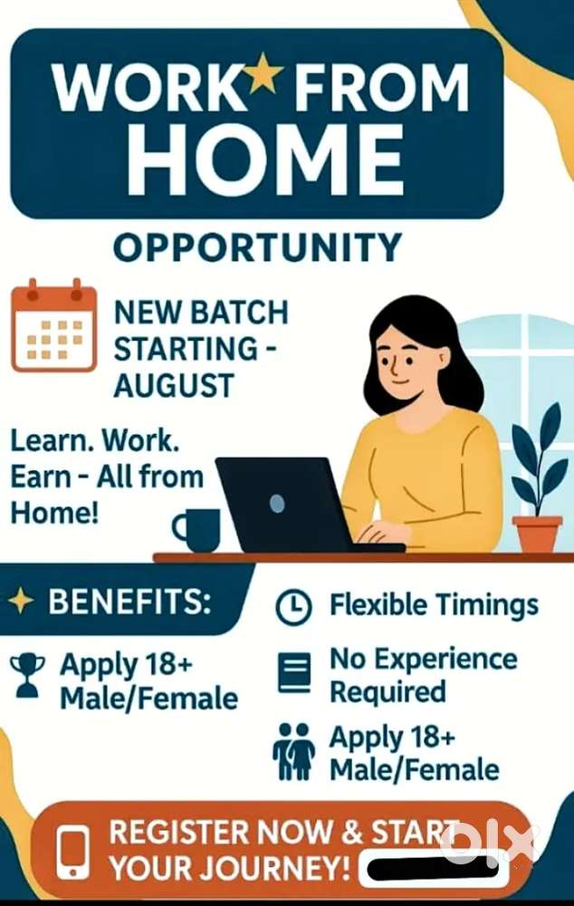 “Work From Home Opportunity  Limited Seats  Genuine Company Support”