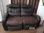 Sale of pure  leather sofa 5 seaters brown with Recliners