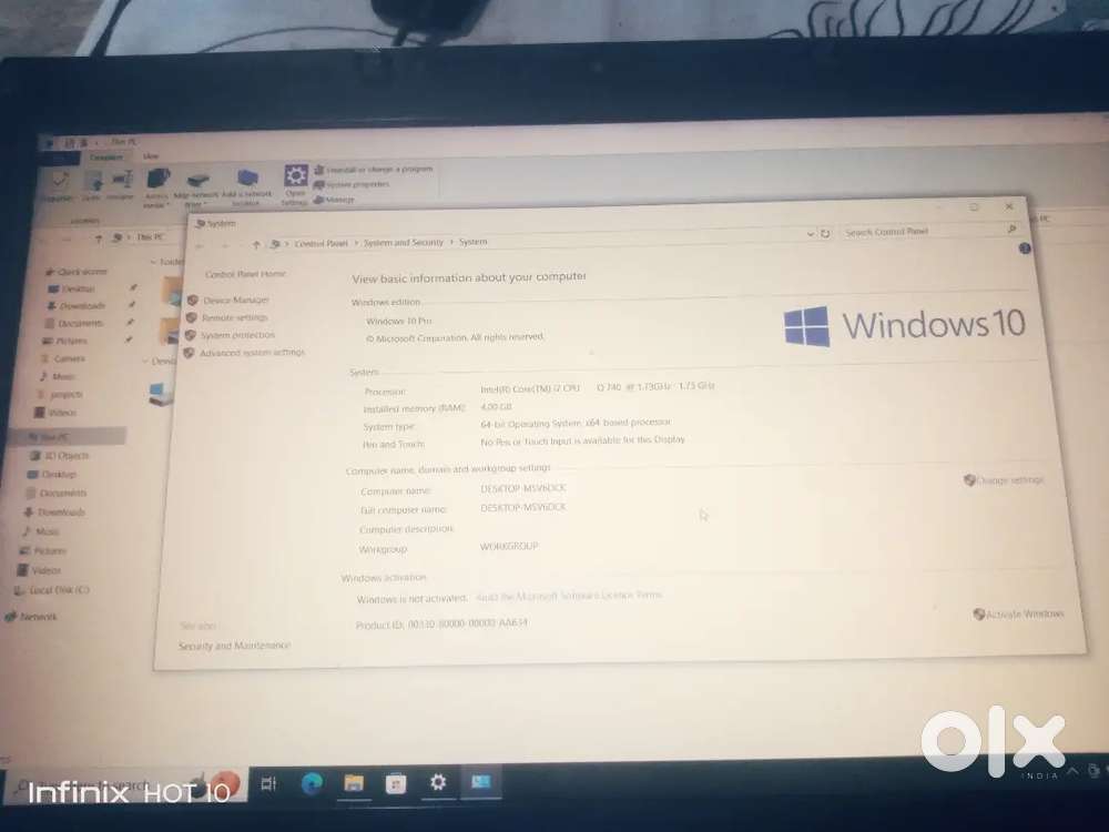 Dell laptop i7 3rd gen 4gb 500gb