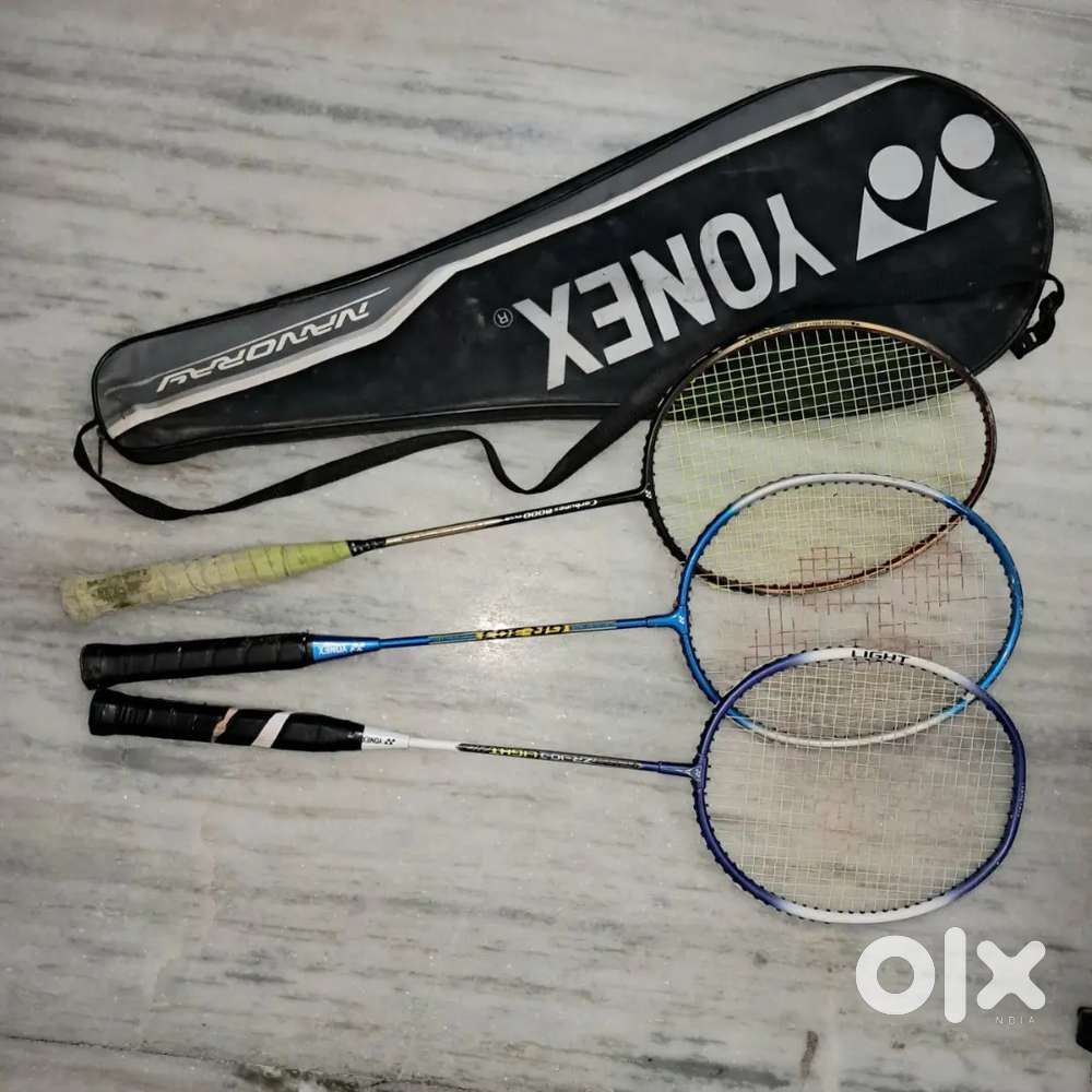 3 Yonex Badminton set along with Shuttlecock,