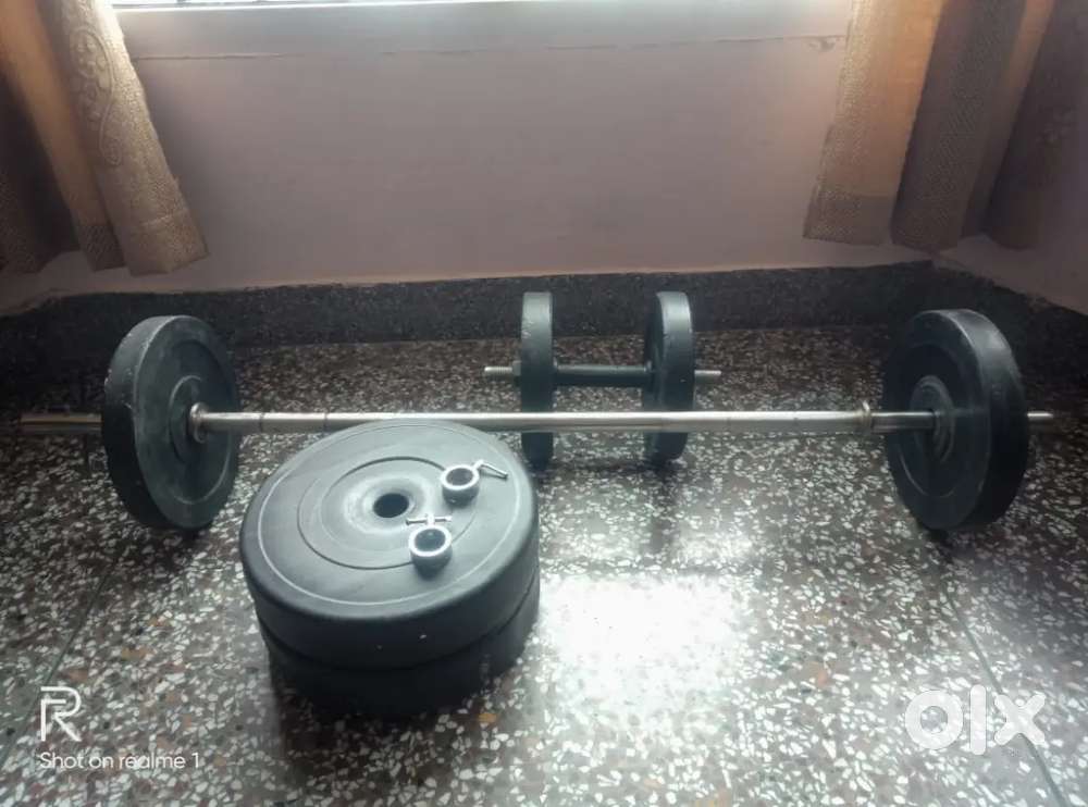 Complete Gym Set – Plates + Chest Rod + Dumbbell