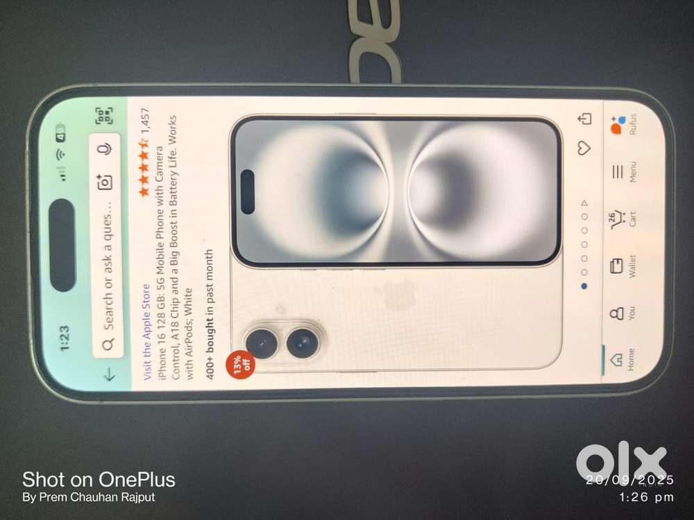 iPhone 16 128GB white colour only 3 months Use