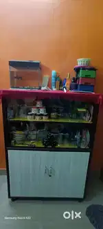 Wooden Showcase with glass mirror 1 years old.