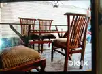 Dining table with glass top