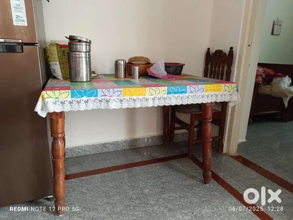 TEAK DINING TABLE AND 4 CHAIRS FOR SALE