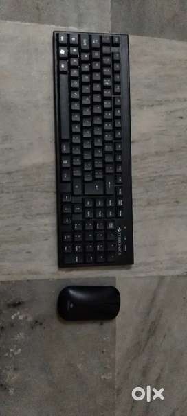 Wireless Keyboard and mouse for sell company name ZEBRONICS in budget.