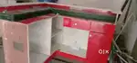 L shape counter wood