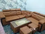 L shape sofa set ( brown colour)