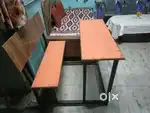 School or restorant bench chair iron +wood