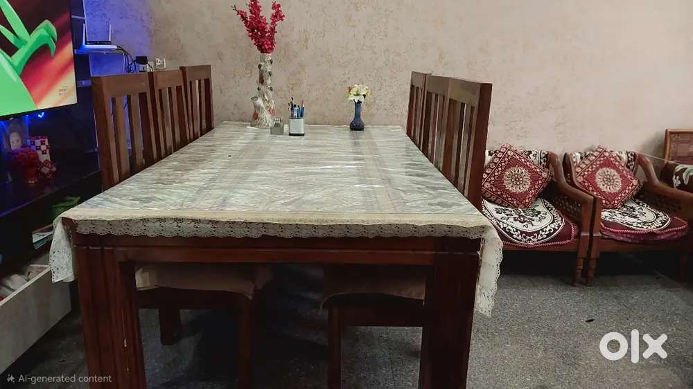 Dining Table Set (6x3.5ft) with 6 Chairs