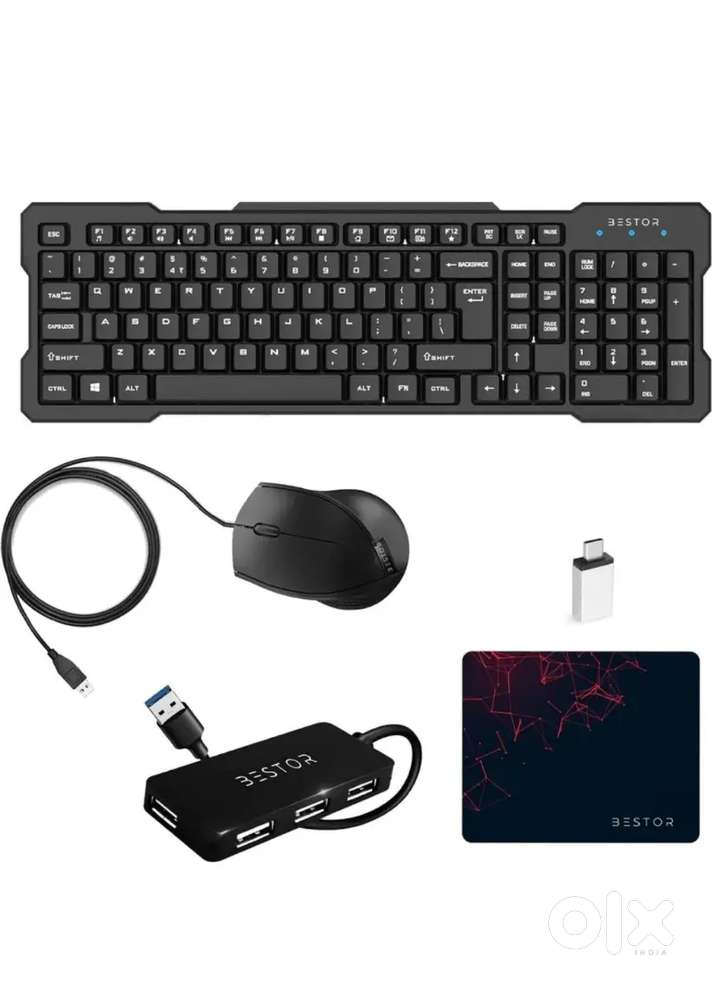 Set of 5 Combo USB Wired Keyboard, Wire Mouse, Mouse Pad, typeC ...