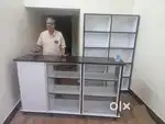 Stationary display table and standing table