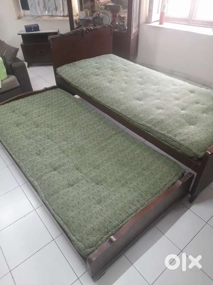 Original Teak Wood Beds with Mattress