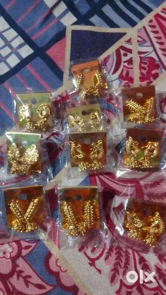 Golden earrings for women