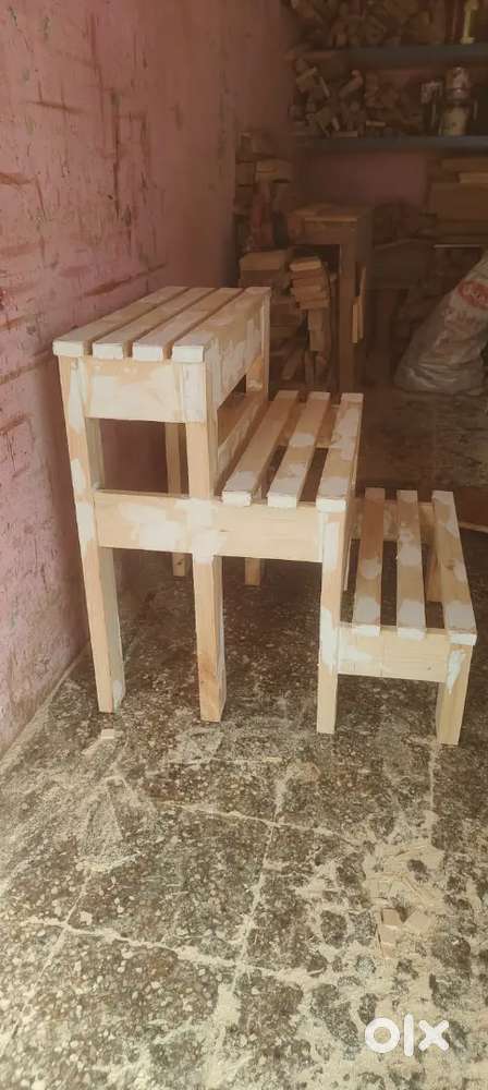 3-Tier Wooden Plant Stand – 25/27 Inches  Handmade