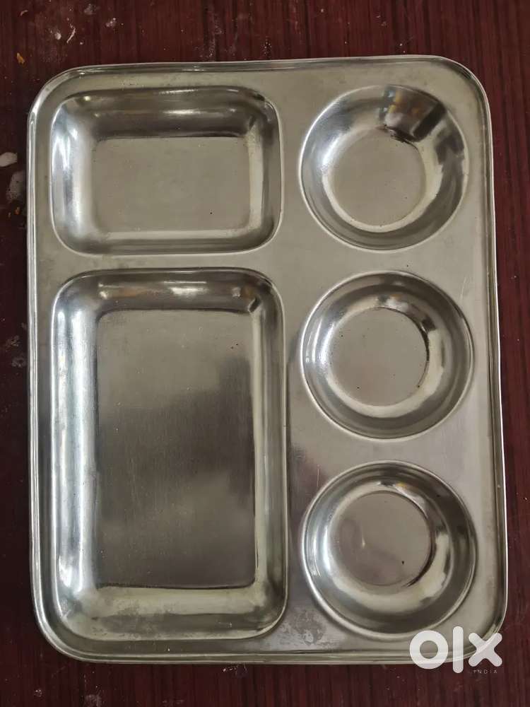 Vinod Stainless Steel Mess Tray for Lunch & Dinner Plate/Bhojan Thali