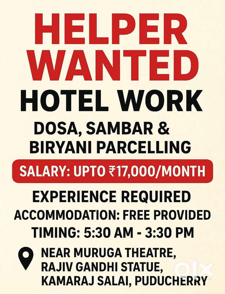 ‍ Helper Wanted for Hotel – Free Accommodation Provided!
