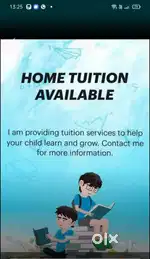 Home tuition available for class 1 to 12th