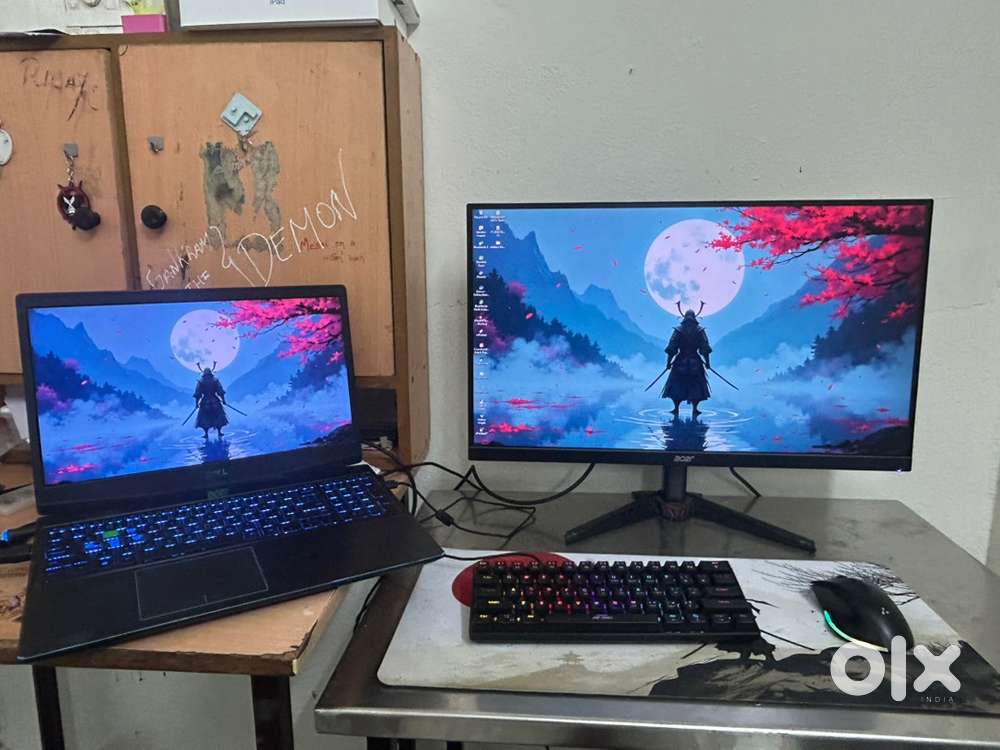 Full combo Gaming laptop +Monitor+ keybaord+ mouse + pad