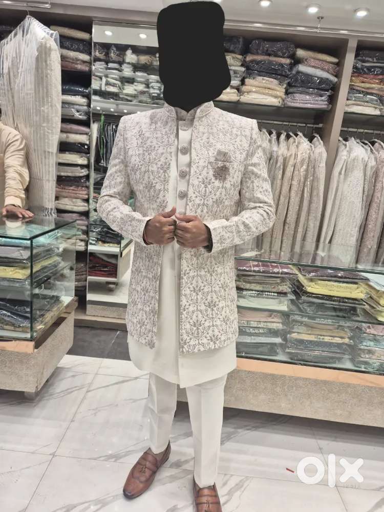 Long Jacket Style Sherwani - Men's Kurta & Jacket