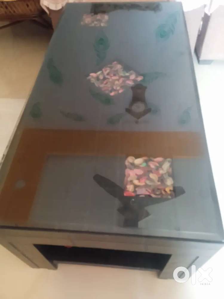 Center Table-Wooden(Ply) with Glass Top