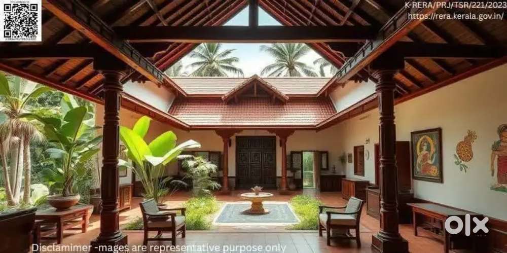 15 CENT LAND + 5BHK Traditional Nalukettu House For sale in Thrissur