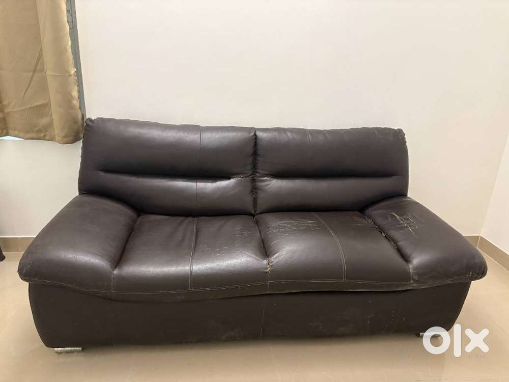 Dark Brown Leather Sofa