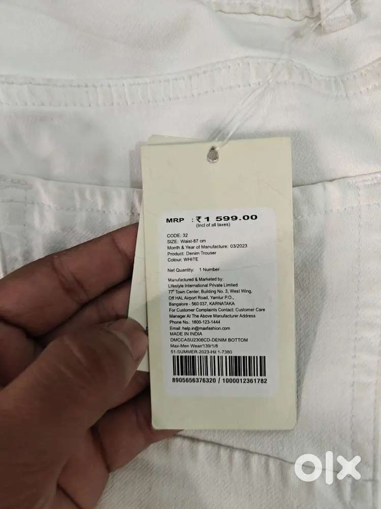 MAX White Jeans Trouser