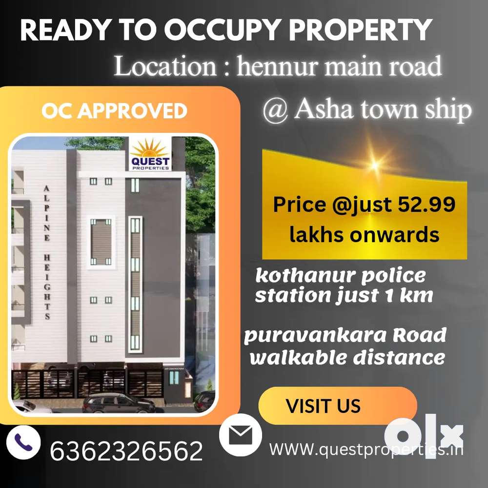 Book your site visit at quest properties flats available at hennur