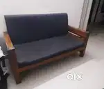 Wooden 3 seater settee