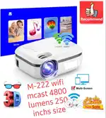 RD2 projector 200 inchs big screen 4k 3d mcast wifi live tv usb hdmi