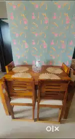 Dining Table 4 Seater - Solid Sheesham Wood