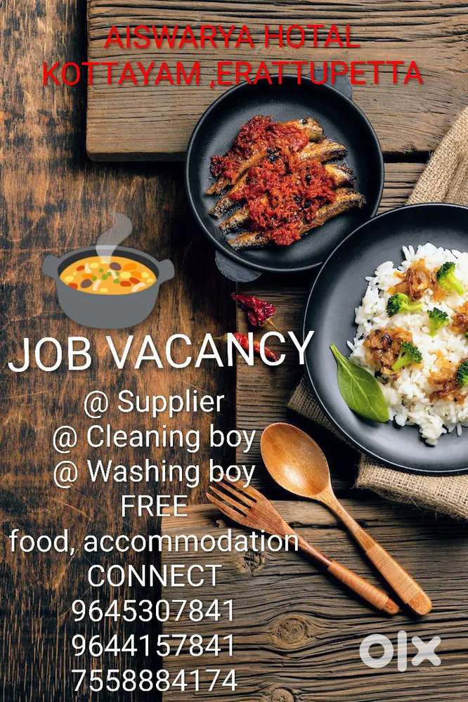 JOB VACANCY , KOTTAYAM, ERATTUPETTA