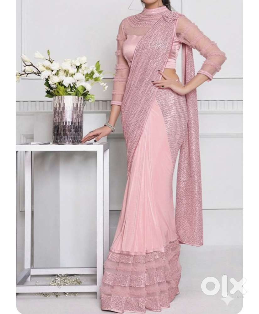 Baby pink sari