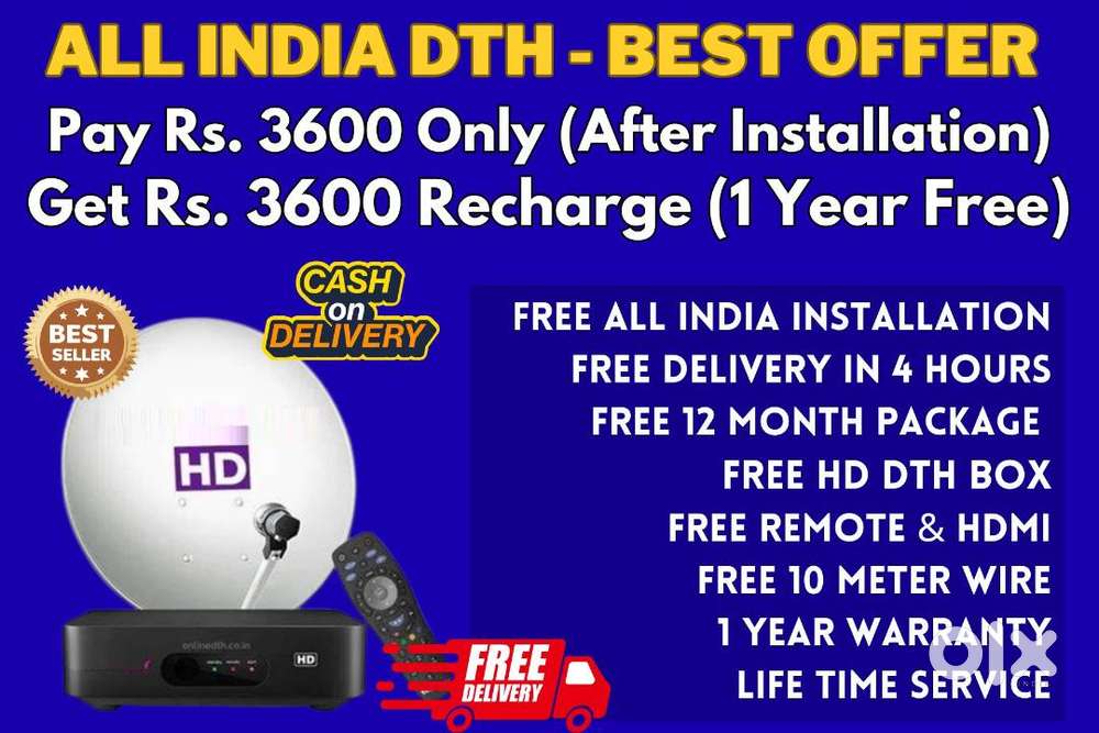 DISHTV ! AIRTEL DTH ! SUNDIRECT ! VIDEOCON D2H ! DTH CONNECTION HD BOX