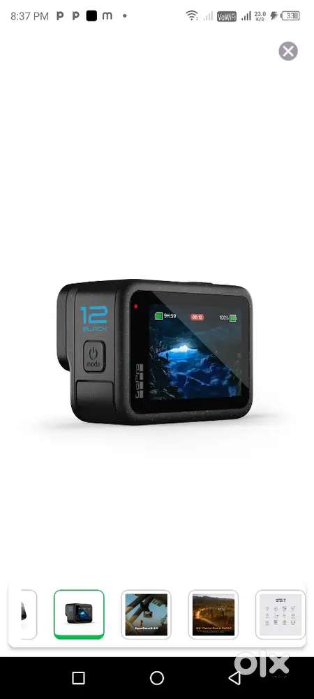 Gopro hero12 waterproof action camera with front & real LCD screen