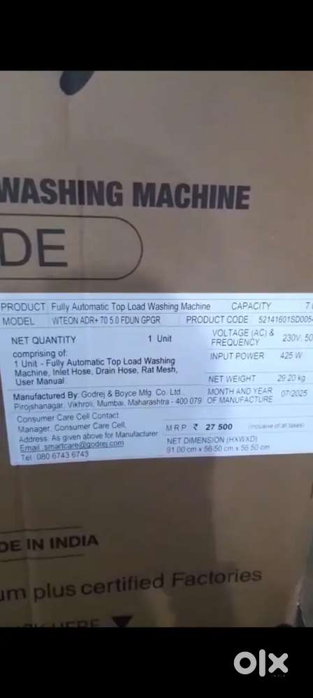 wteon adr 70 5.0 fully Automatic washing Machine